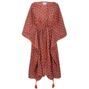 Phoenix Purple Cactus Midi Kaftan Dress