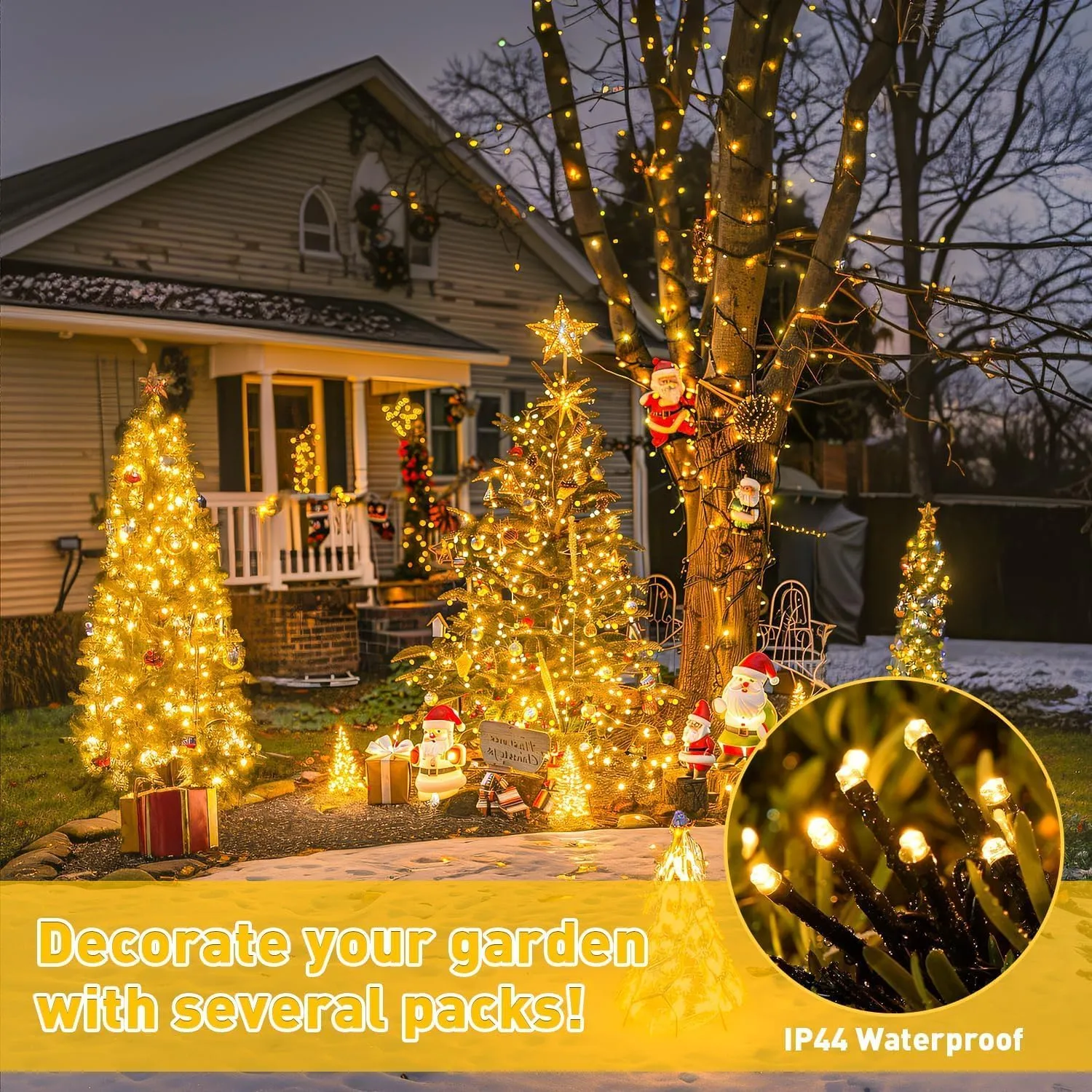 🎄 1000 LED Outdoor Christmas Lights – Battery-Powered 🎄