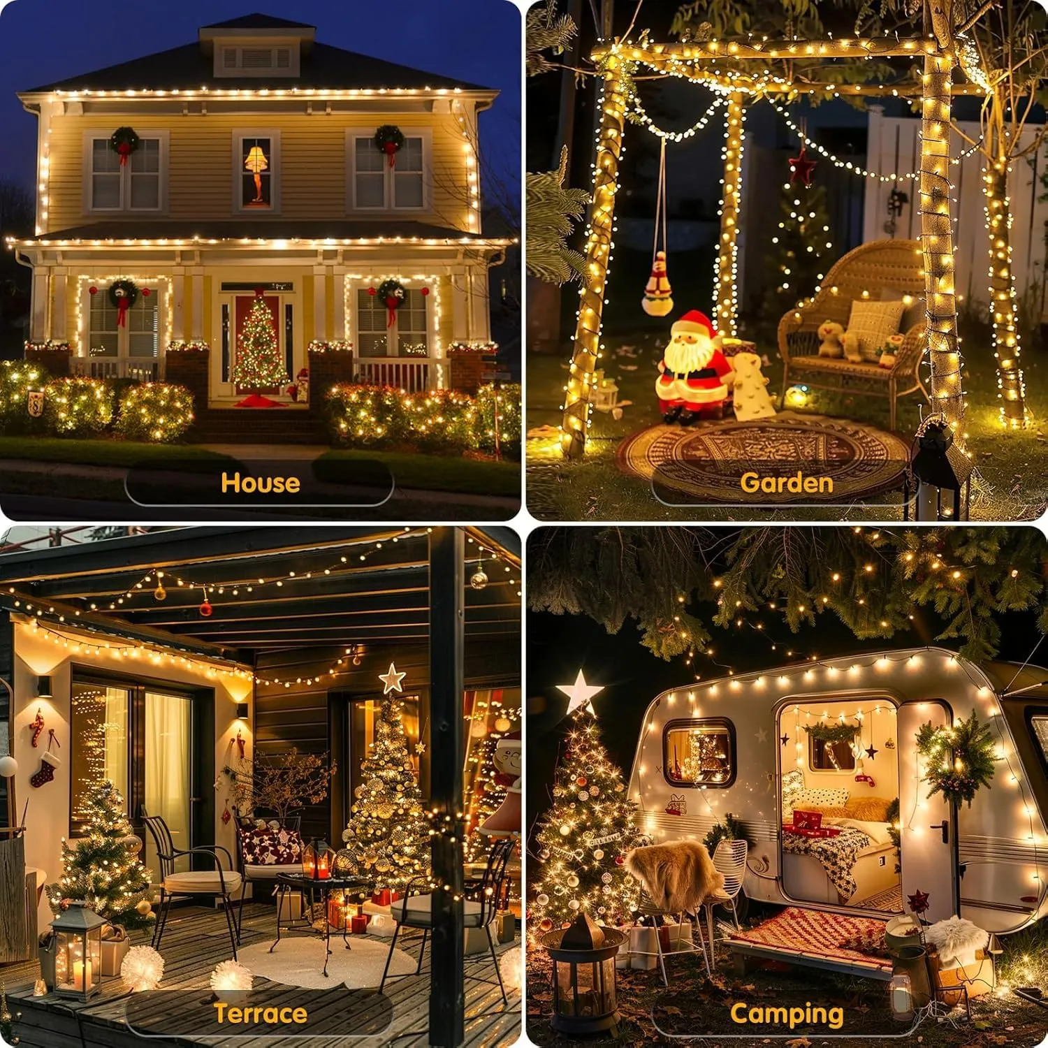 🎄 1000 LED Outdoor Christmas Lights – Battery-Powered 🎄