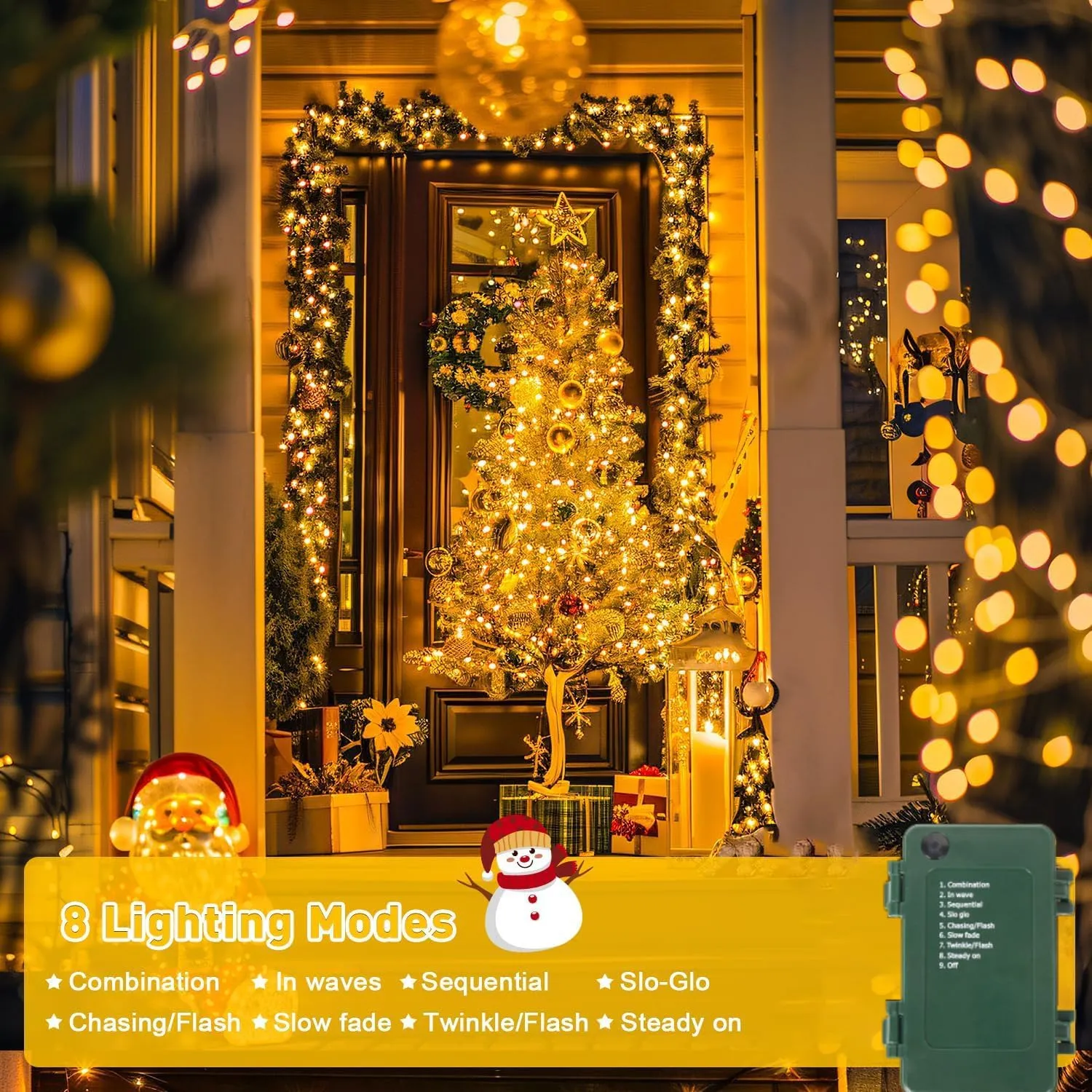 🎄 1000 LED Outdoor Christmas Lights – Battery-Powered 🎄