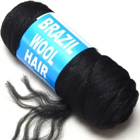 100% Acrylic Brazilian Wool Hair Yarn For African Hair Braiding - Black