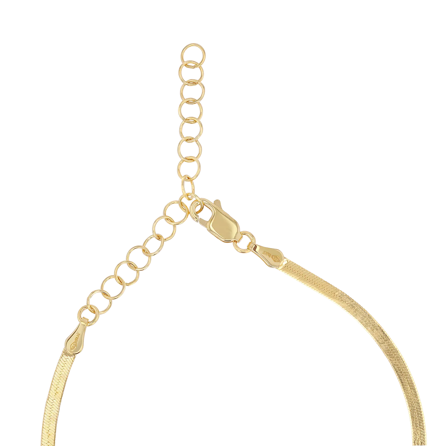 14K Gold Thin Herringbone Necklace 3mm