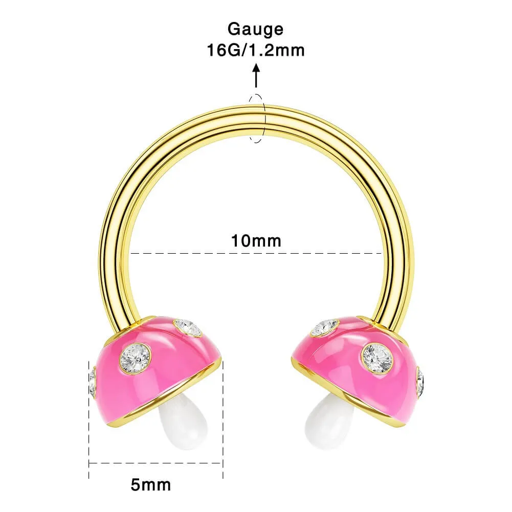 16G Internally Threaded 3D Mushroom Septum Ring