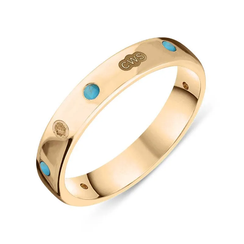 18ct Rose Gold Turquoise King's Coronation Hallmark 4mm Ring