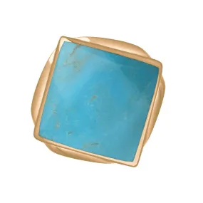 18ct Rose Gold Turquoise King's Coronation Hallmark Small Rhombus Ring