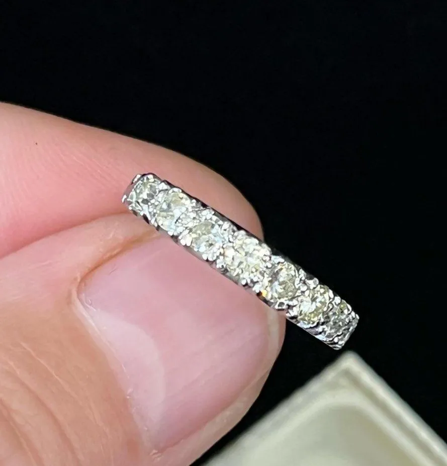 1940s Fancy Yellow Half Hoop Diamond Eternity Band