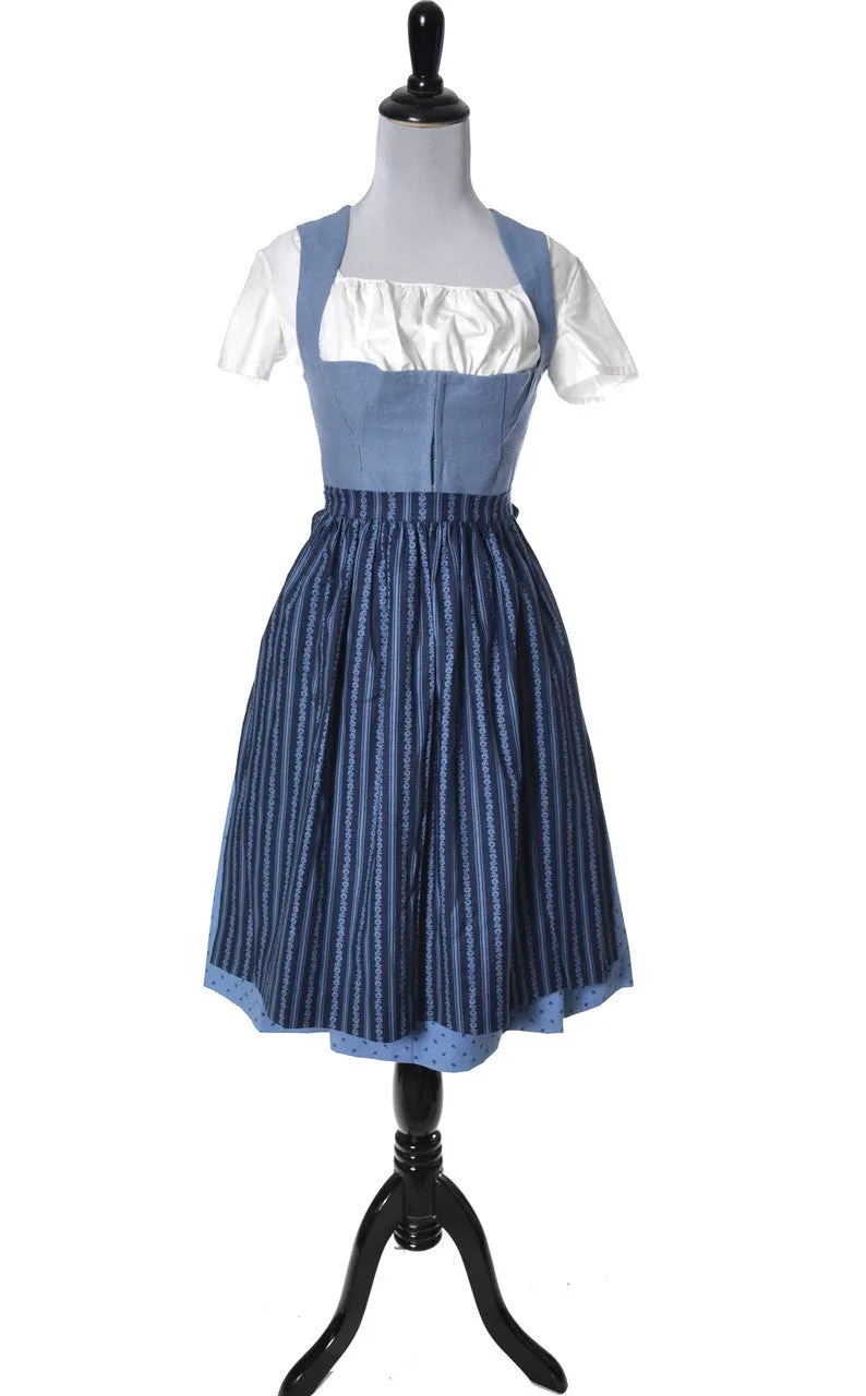 1950's 3 Piece Lanz of Salzburg Wien Innsbruck Austria Blue Dirndl Dress