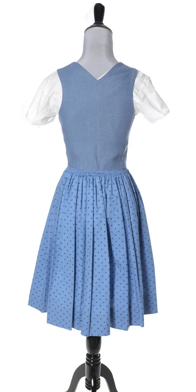 1950's 3 Piece Lanz of Salzburg Wien Innsbruck Austria Blue Dirndl Dress