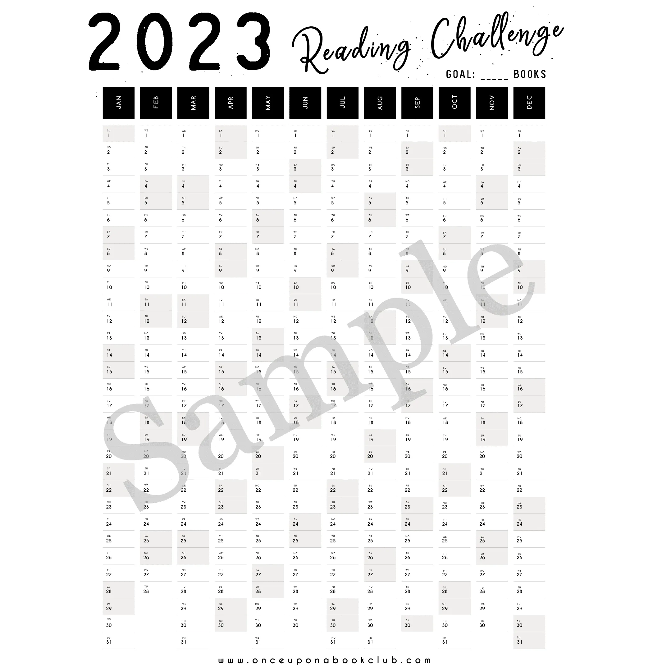 2023 Reading Challenge Calendar! (Sold Out)