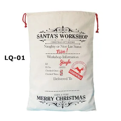 32 Styles Christmas Gift 2018 Santa Sacks 1pc Drawstring Canvas Santa Sack Xmas Canvas Bag Large Santa Claus Gift Bag Handmade