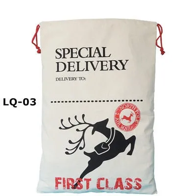 32 Styles Christmas Gift 2018 Santa Sacks 1pc Drawstring Canvas Santa Sack Xmas Canvas Bag Large Santa Claus Gift Bag Handmade