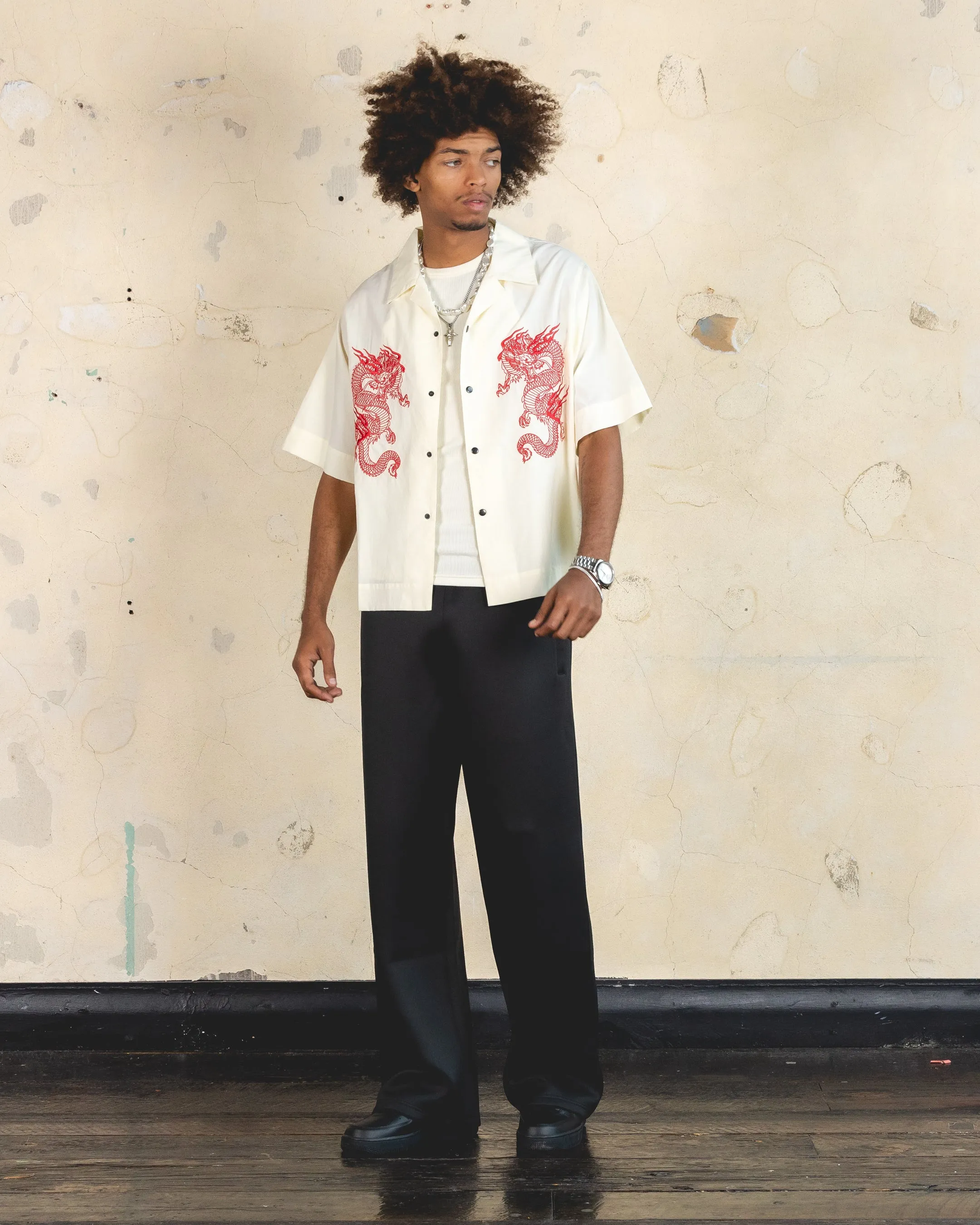 404 Drago Button Up Shirt Off White