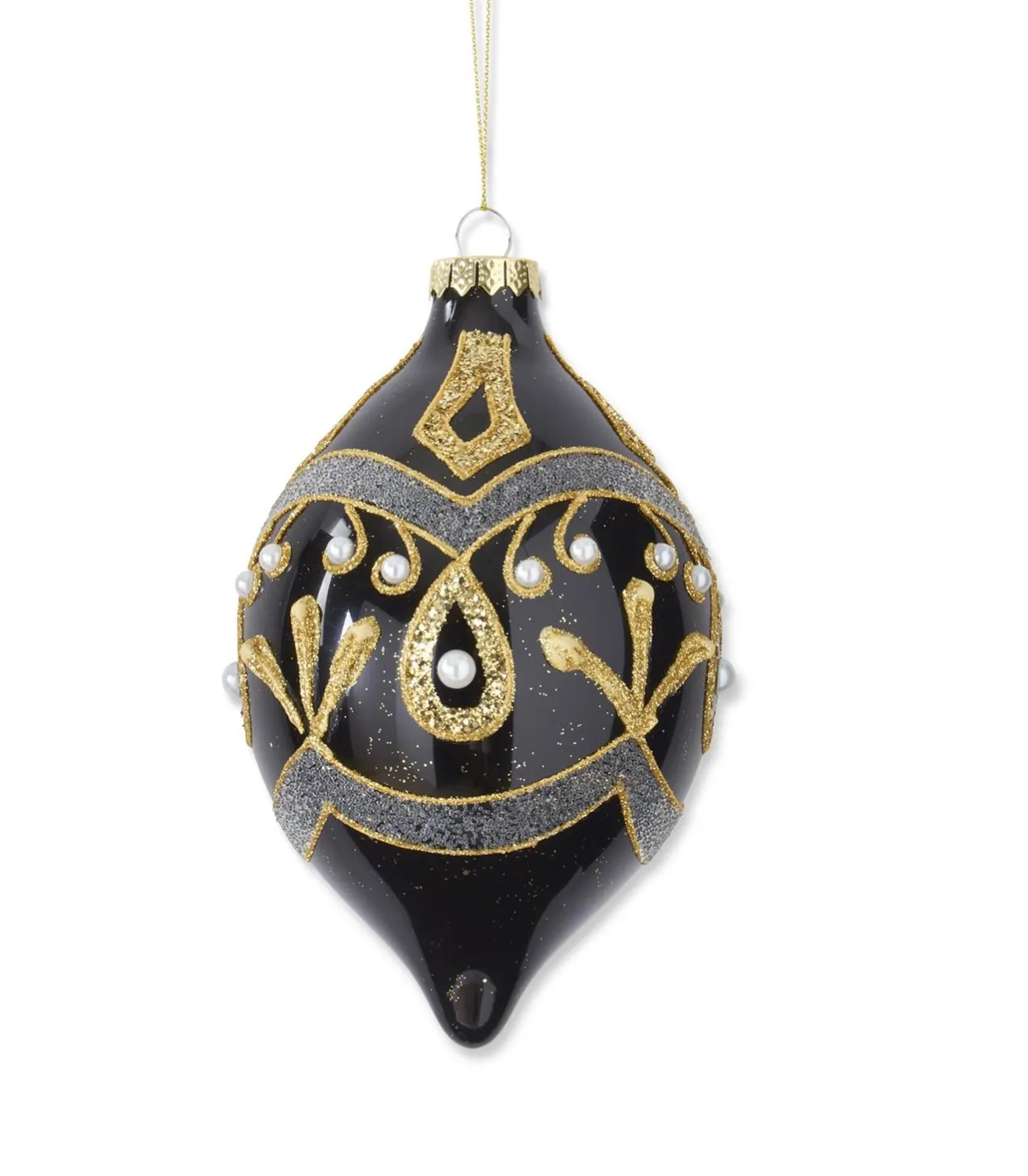 55362B 6.5" Gold Teardrop Ornament