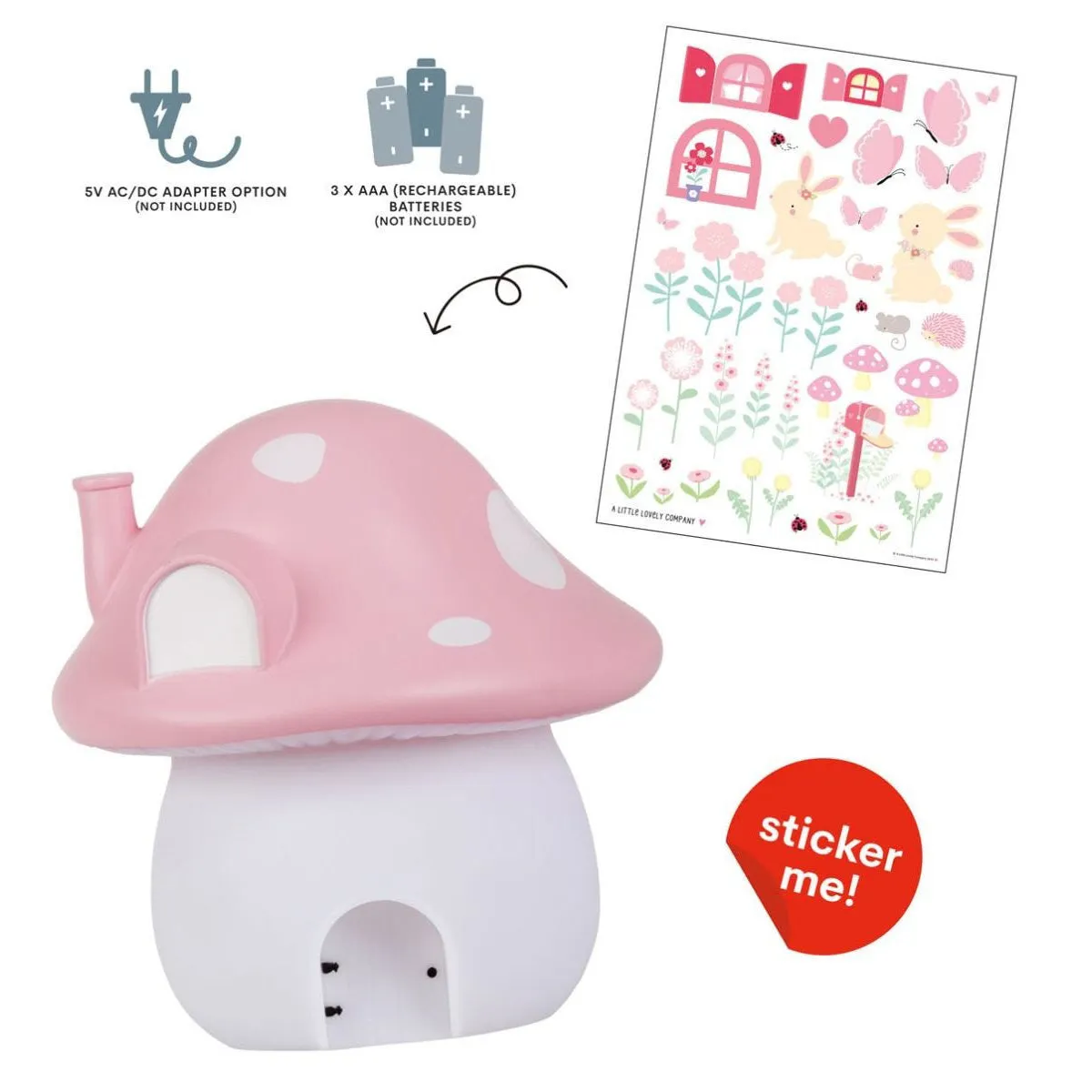 A Little Lovely Company Night Light Mushroom House - Fairies