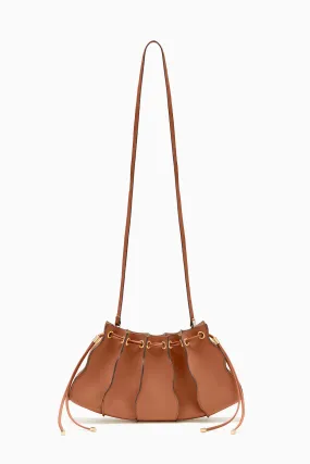 Adria Pleated Wave Clutch - Pecan Brown