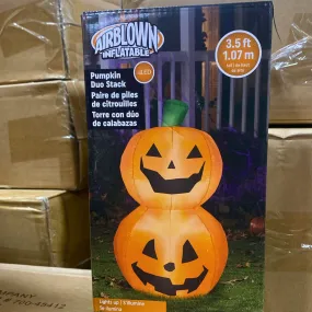 AirBlown Inflatable Pumpkin Duo Stack 3.5FT Lights Up (60 Pcs Lot)