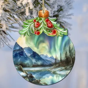 Alaskan Nothern Lights Berry Wooden Ornaments by G.Debrekht - Wildlife Holiday Décor - 870023