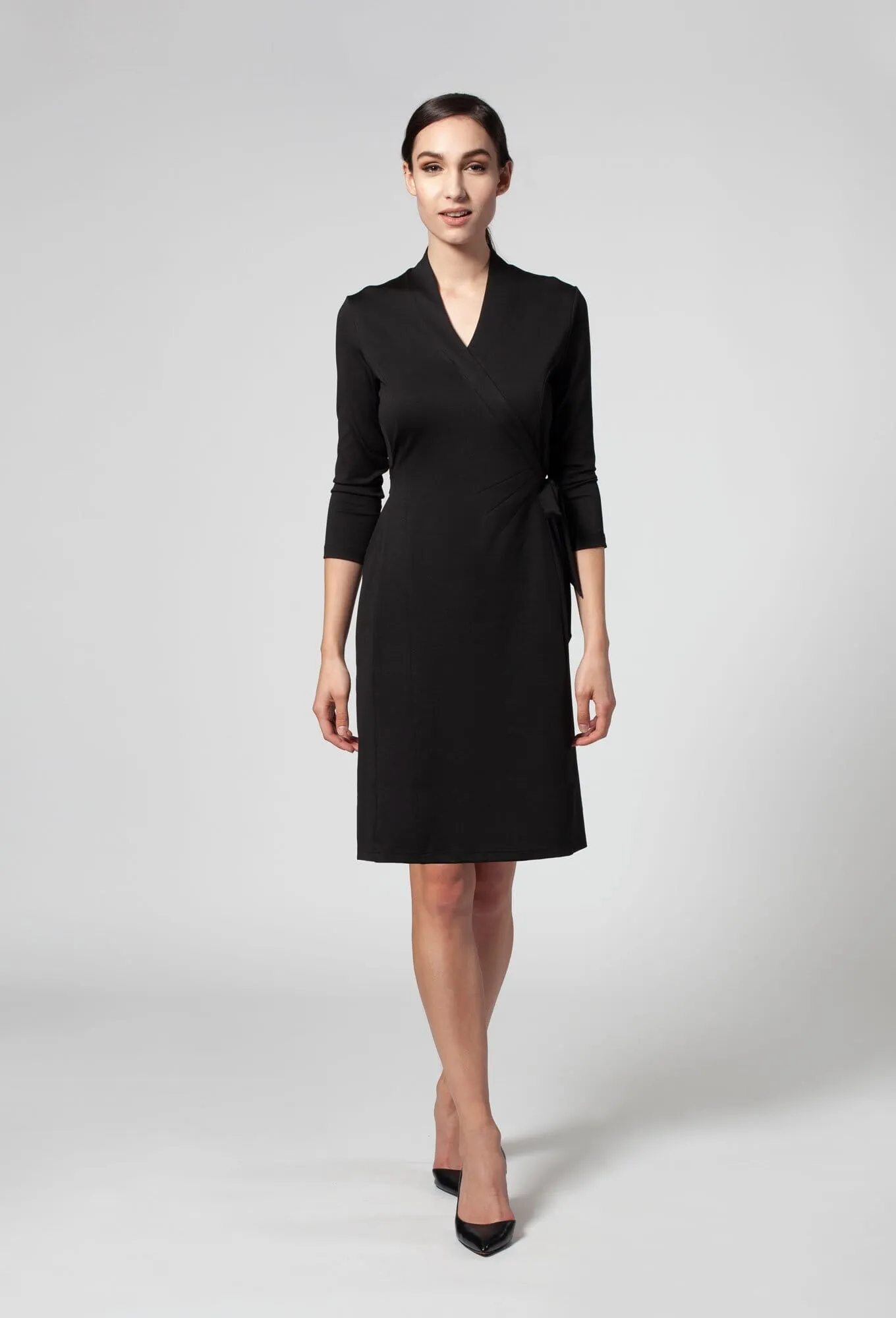 Amari V-Neck Faux Wrap Dress