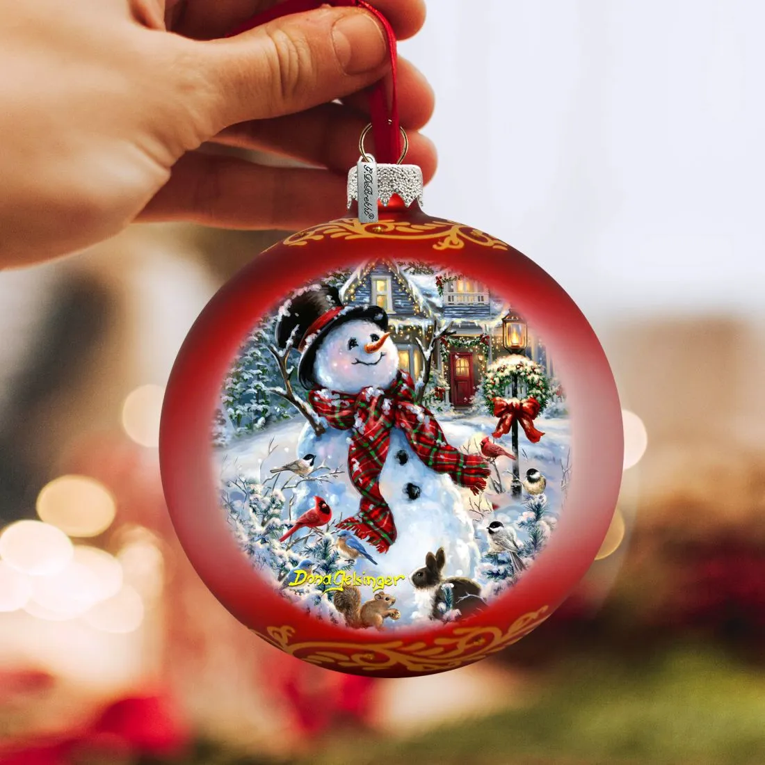 An Old-fashioned Christmas Glass Ornament by D. Gelsinger - Christmas Santa Snowman Décor - 71117-1563