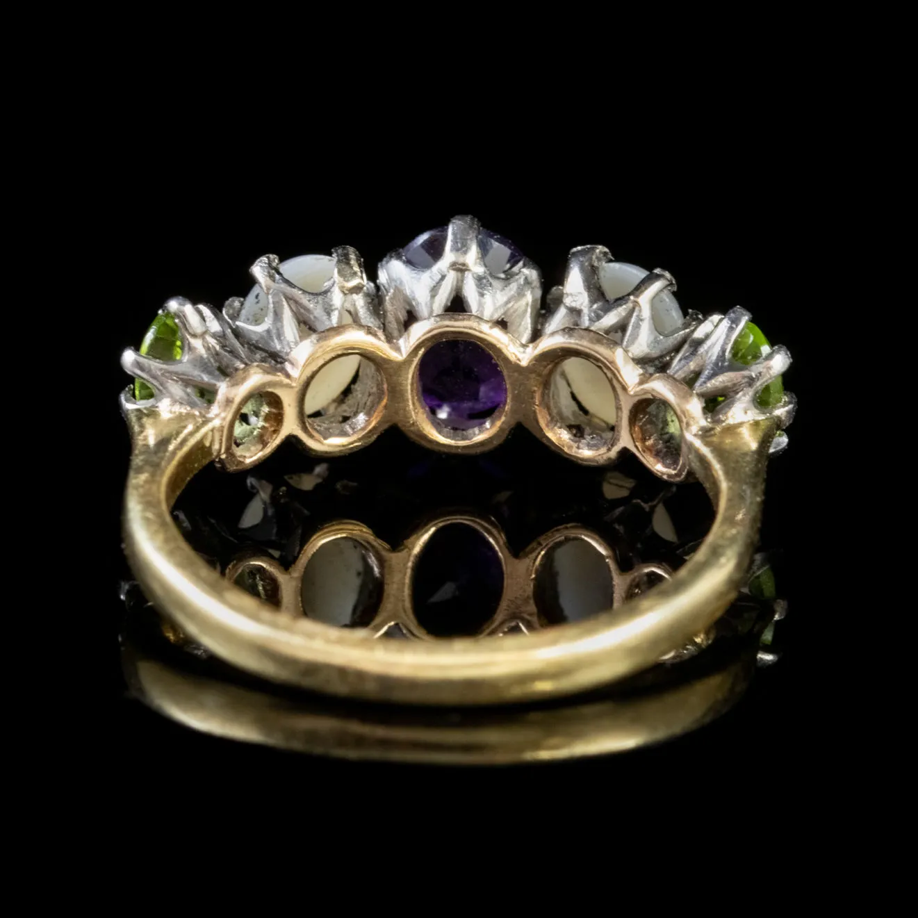 Antique Edwardian Suffragette 18Ct Gold Platinum Ring Circa 1910