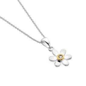 April Birthstone Daisy Pendant