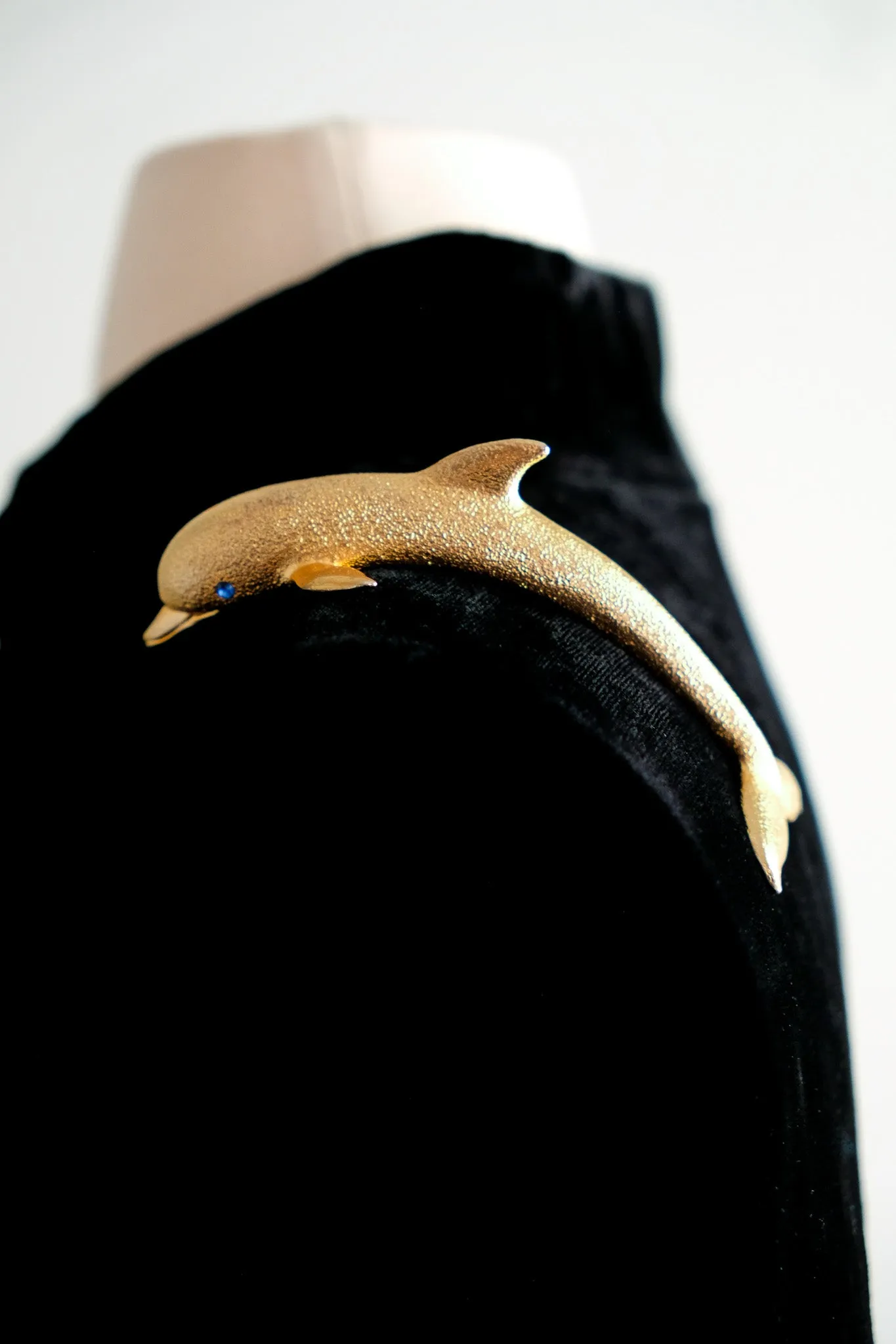 Avant Garde Gold Dolphin Shoulder Brooch