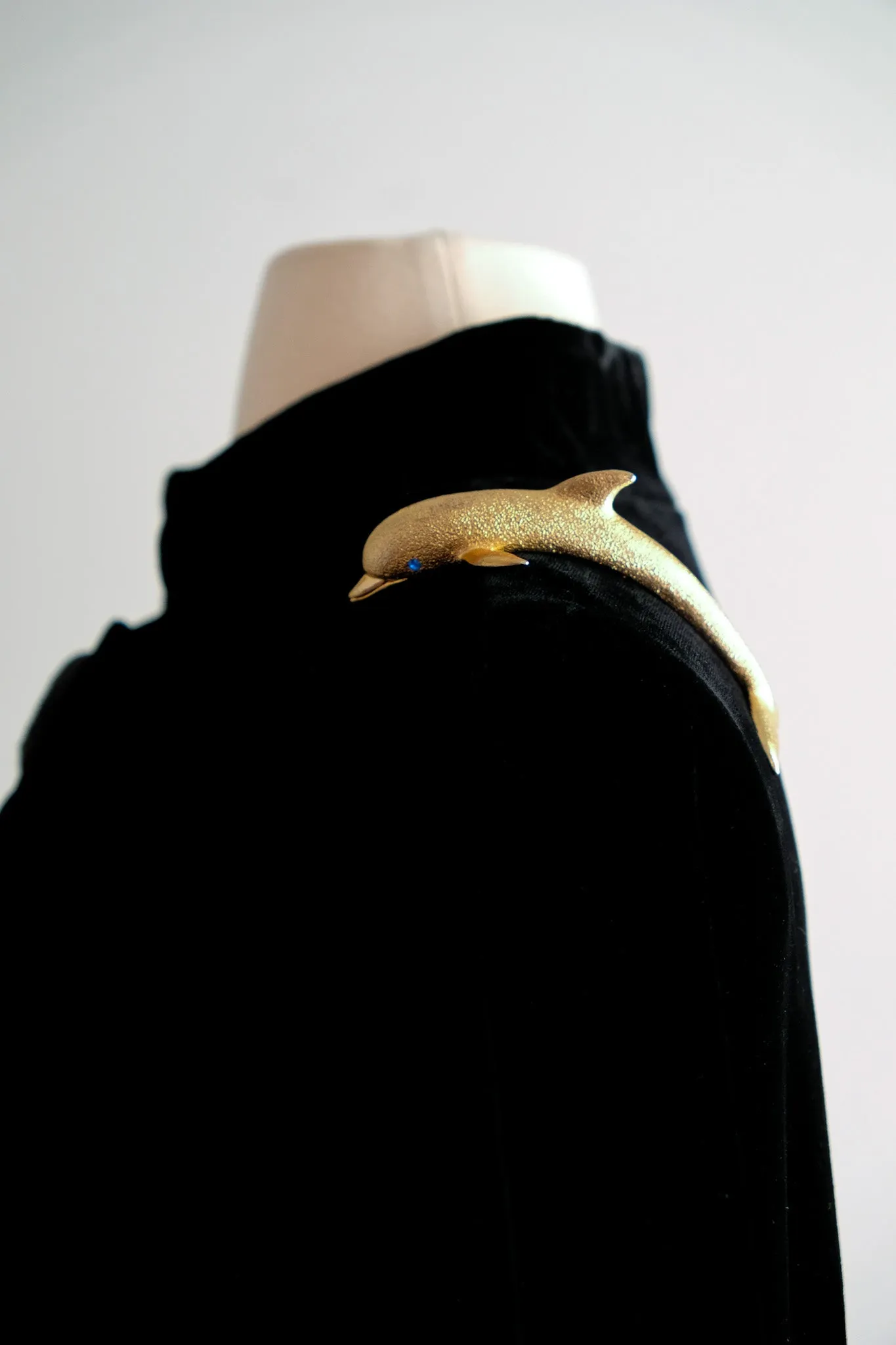 Avant Garde Gold Dolphin Shoulder Brooch