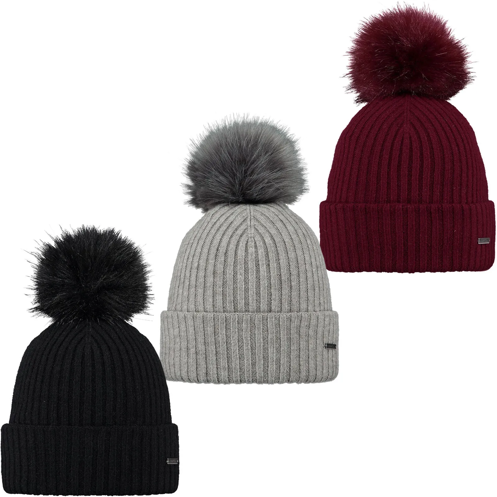 Barts Womens Kenzie Big Stretchy Faux Fur Pom Bobble Hat