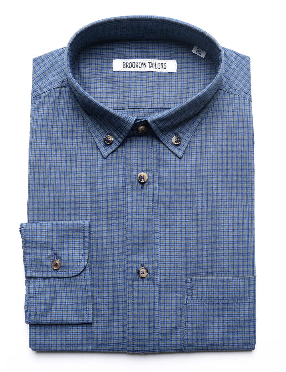 BKT10 Slim Casual Shirt in Washed Poplin - Skyline