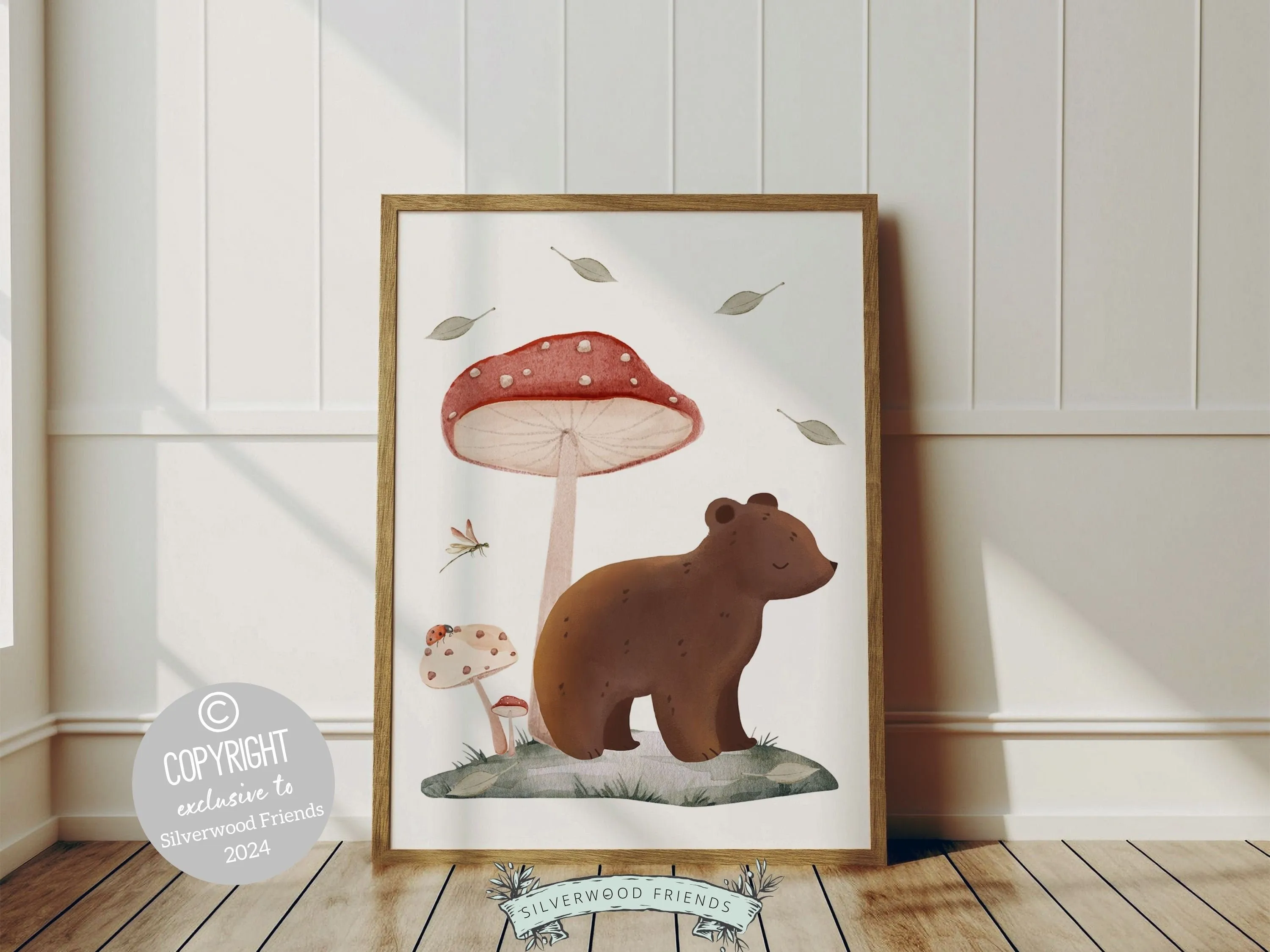 Boho Woodland Mushroom Nursery Prints