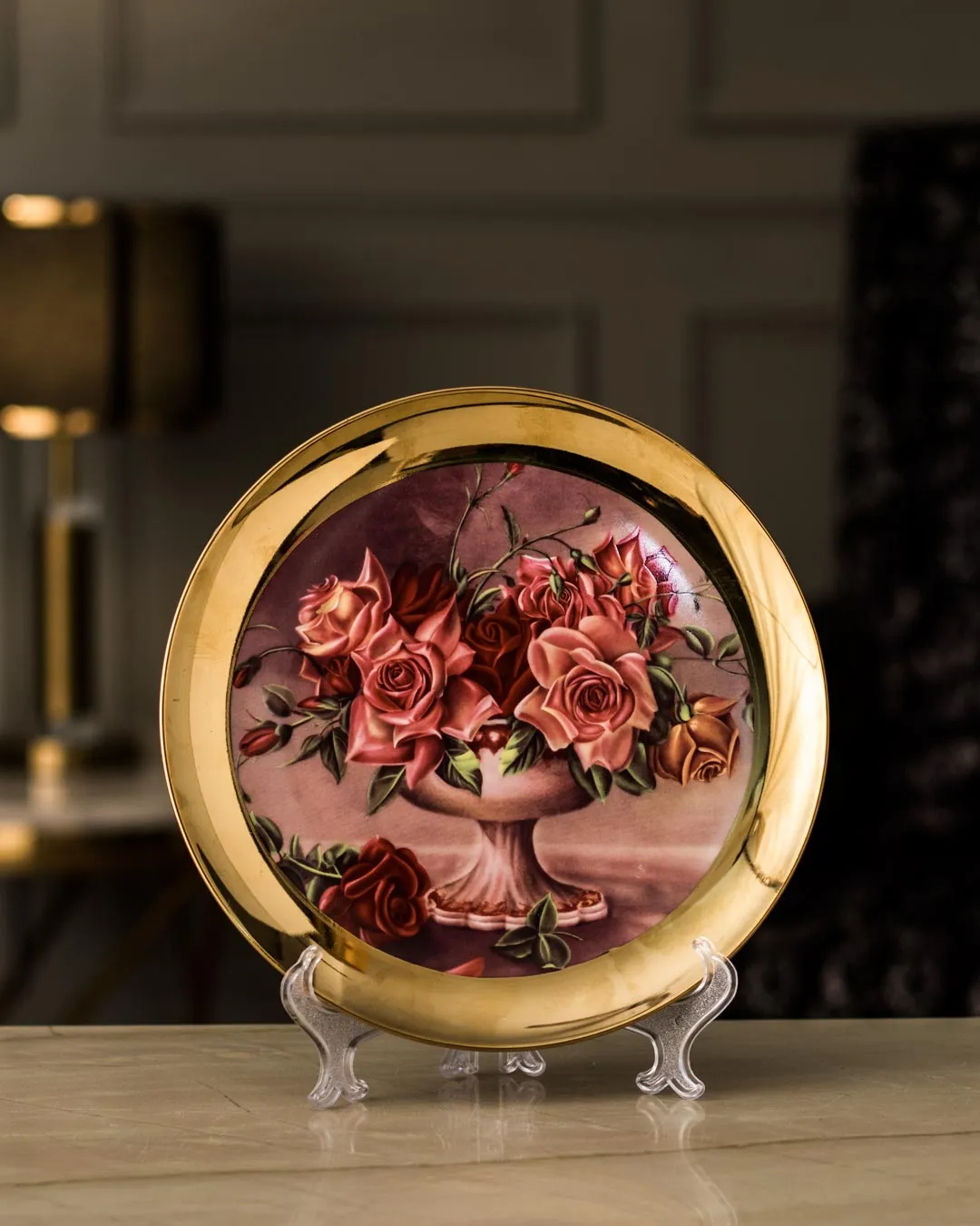 Bouquet Bliss Gold Decorative Plate - 8"