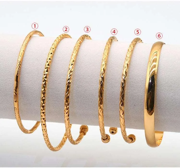 Bridal 24k Gold Plated Bracelet Ornament Women's Wedding Bell Leaf Pendant Bangle Jewelry