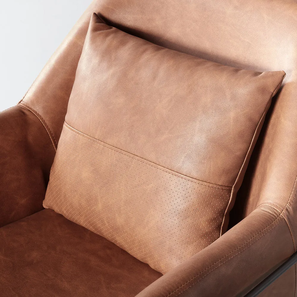 BROOK - Brown Leather Lounge Chair