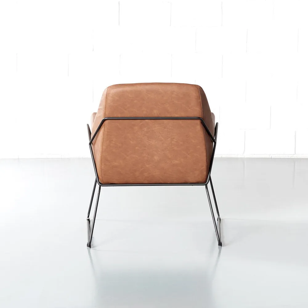 BROOK - Brown Leather Lounge Chair