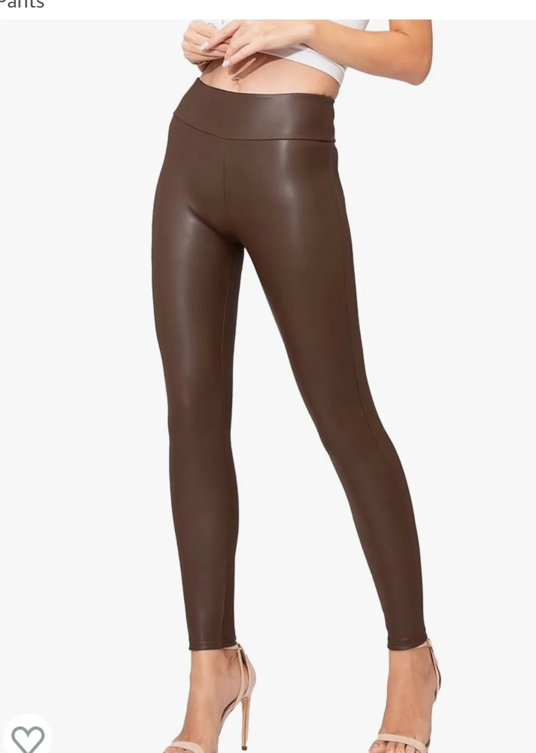 BROWN FAUX LEGGINGS