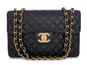 Chanel 1996 Vintage Black Maxi "Jumbo XL" Classic Flap Bag 24k GHW