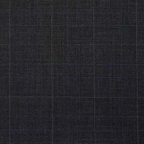 Charcoal Grey With Blue Windowpane