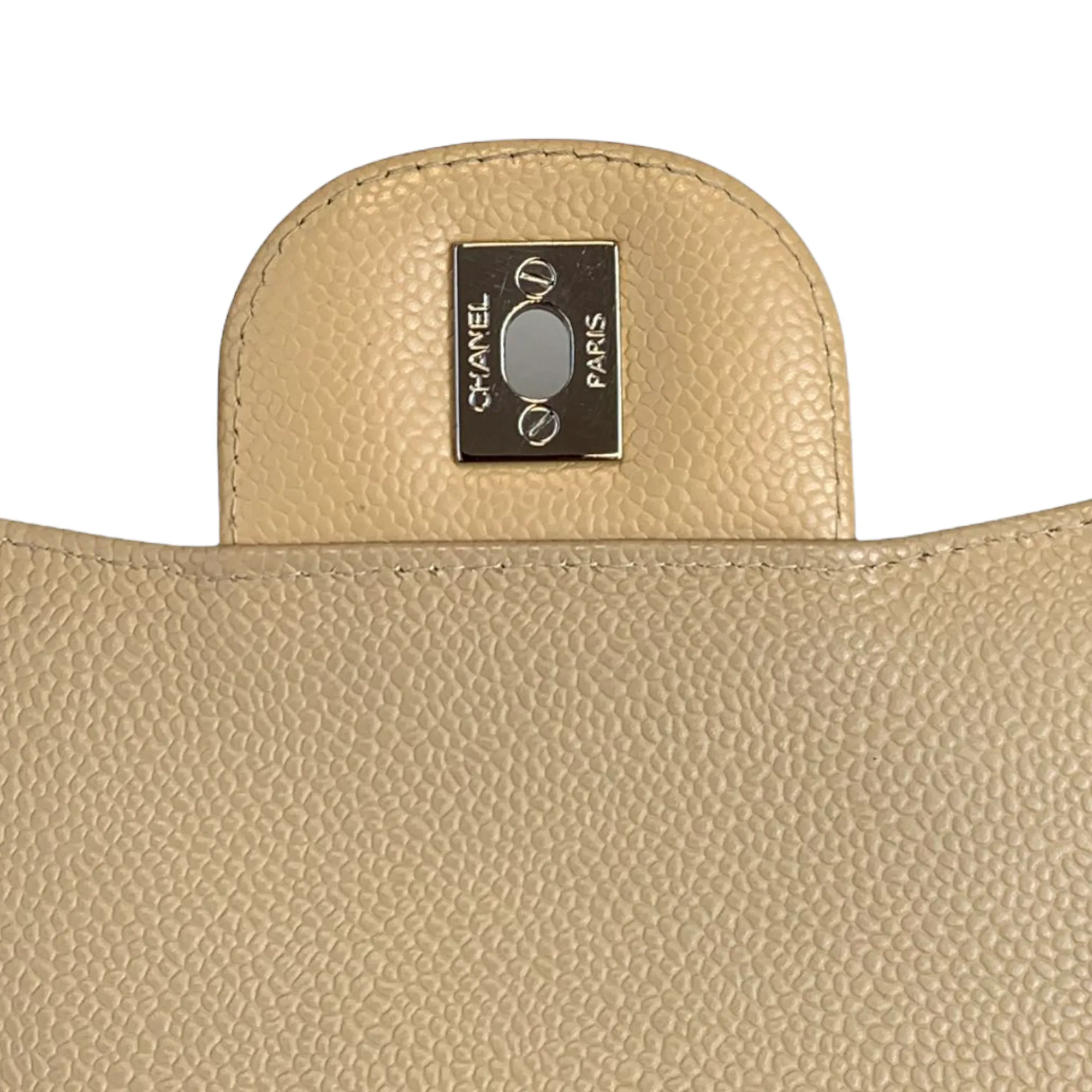 Classic Flap Jumbo Caviar Beige SHW