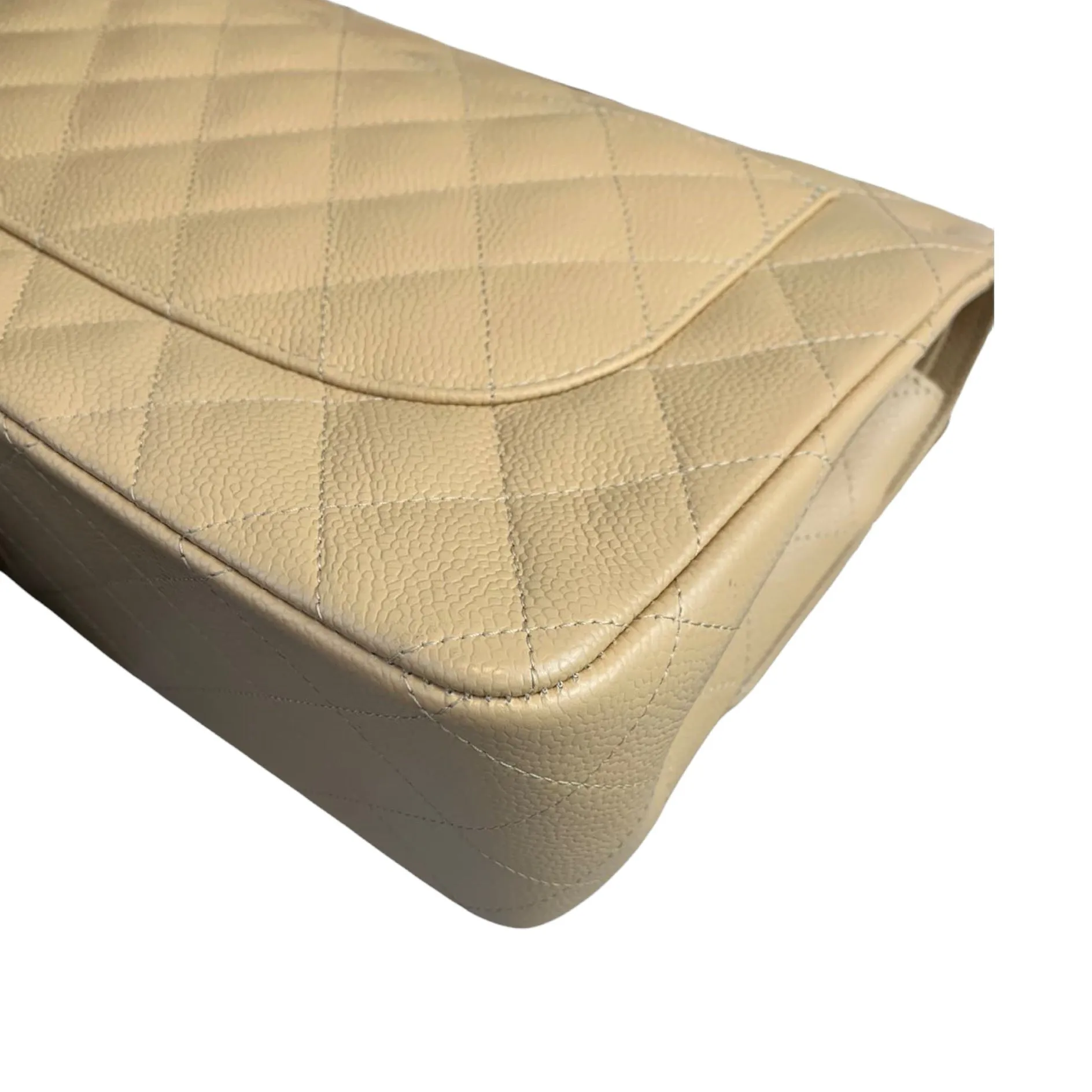 Classic Flap Jumbo Caviar Beige SHW