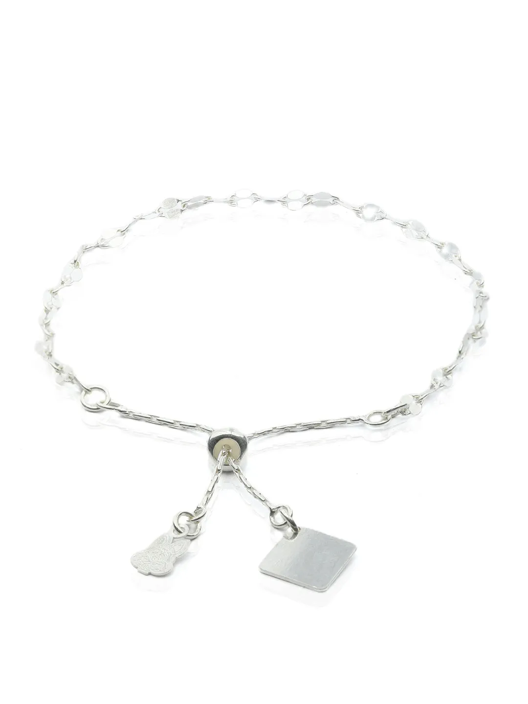 Classic Leaf Links-Sterling Silver Bracelet