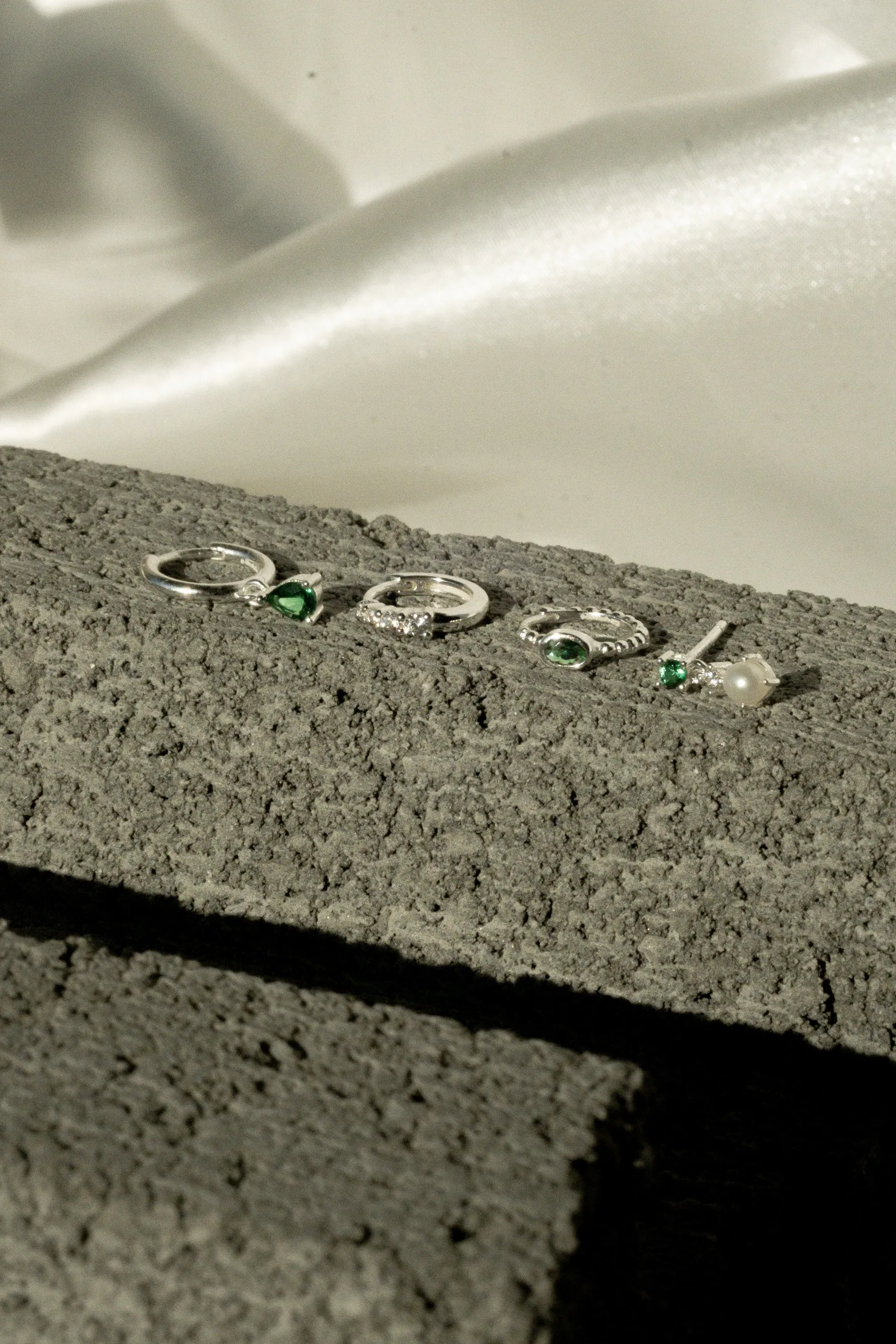 Clio Emerald Earrings Set - Sterling Silver