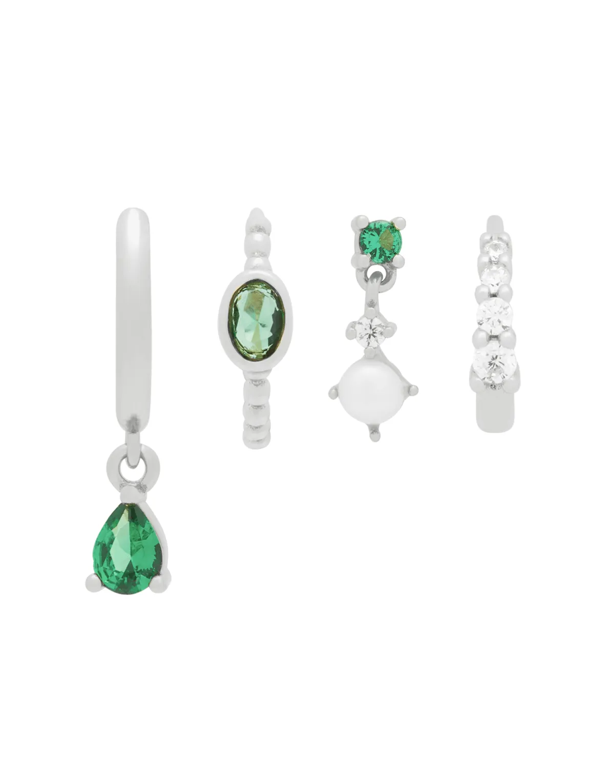 Clio Emerald Earrings Set - Sterling Silver