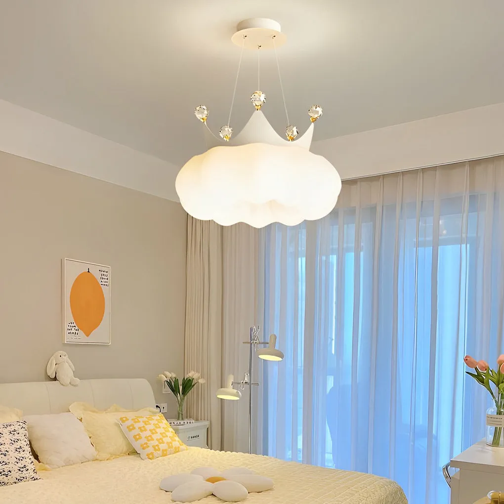 Clouds Crystal Crowns LED Three Step Dimming Ins Modern Chandelier Light