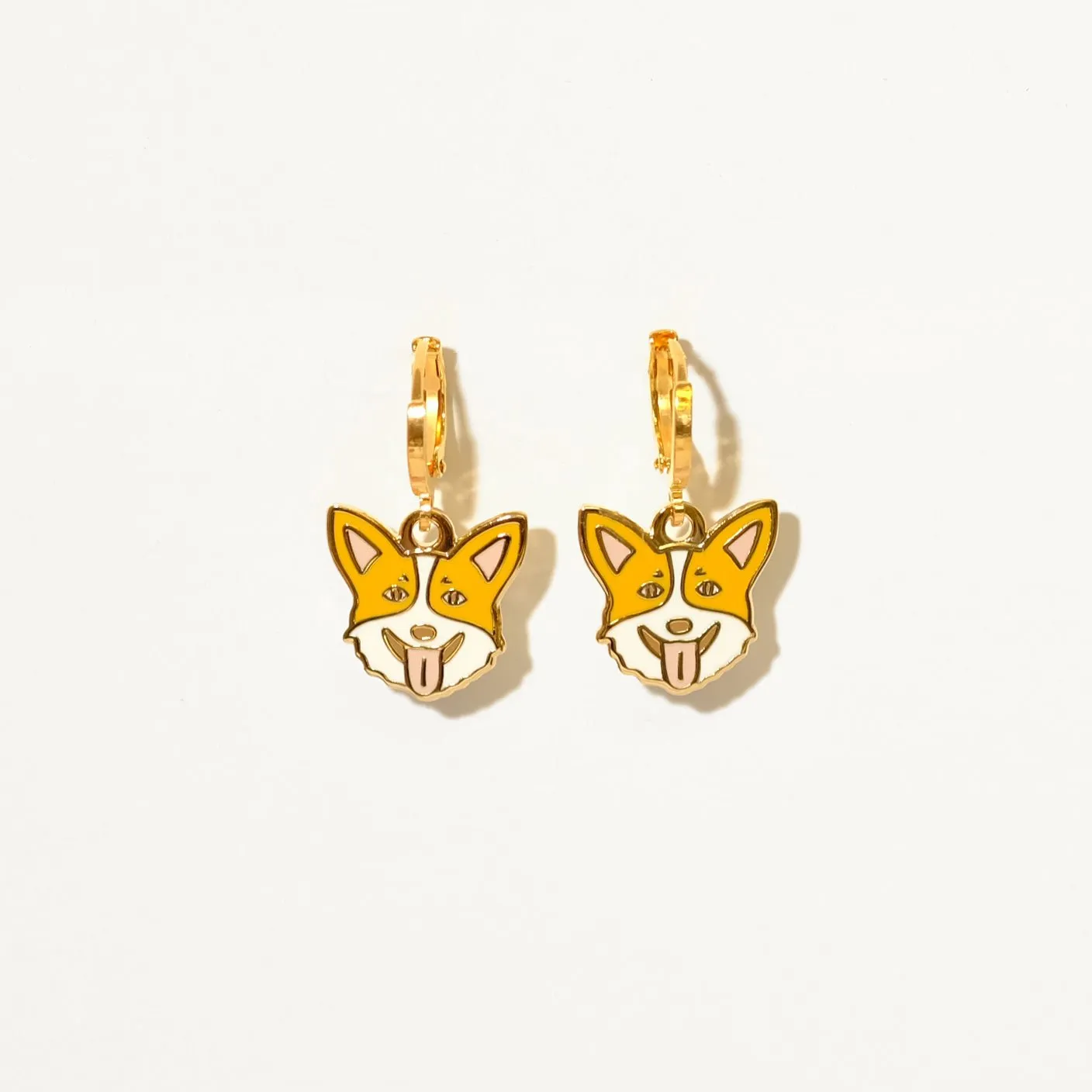 Corgi huggie hoop earrings