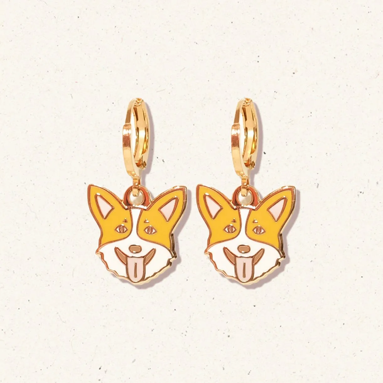 Corgi huggie hoop earrings