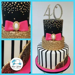 Couture-Glam 40th Birthday Cake