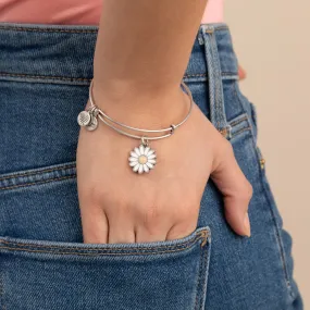 Daisy Charm Bangle Bracelet