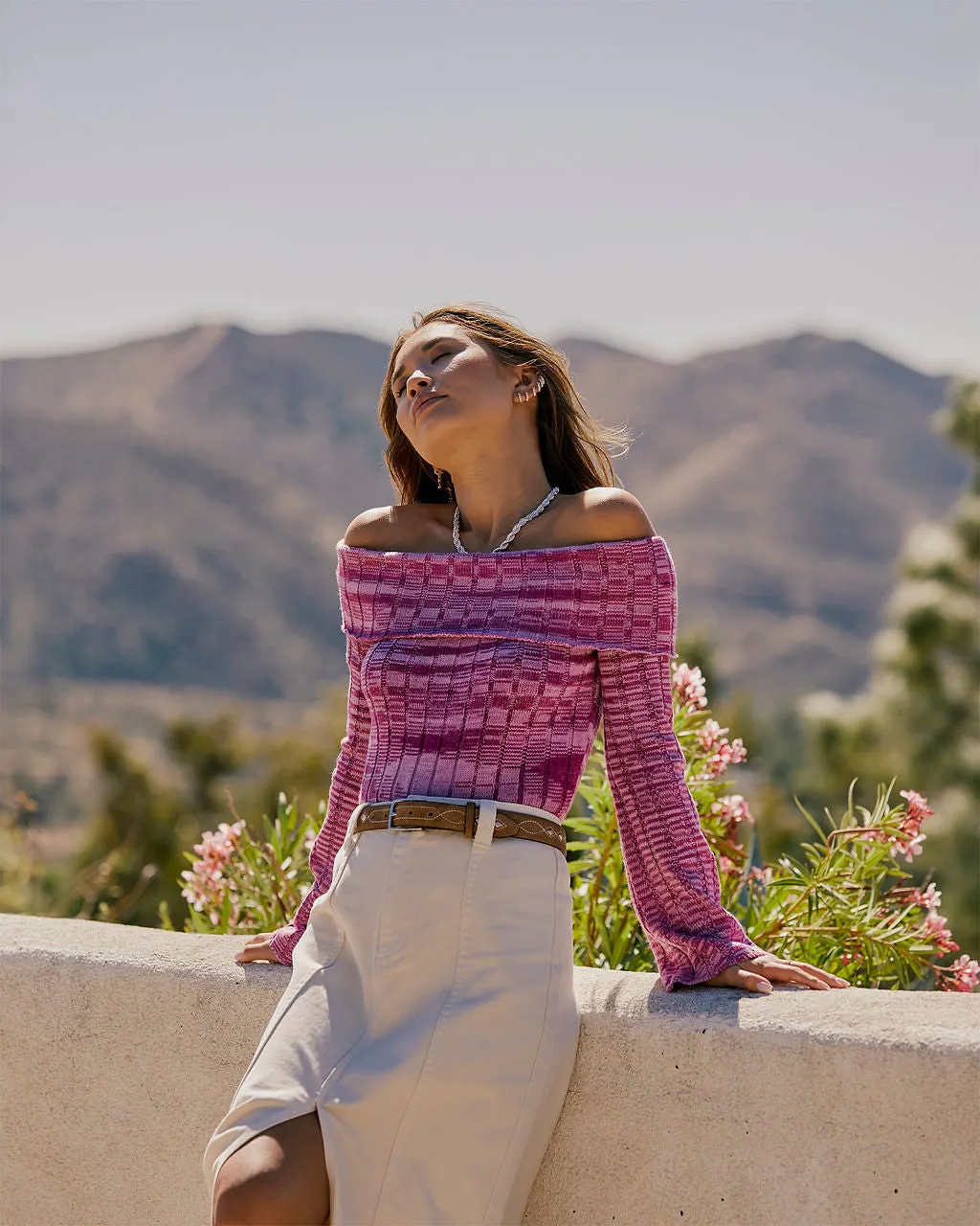 Daphne Off The Shoulder Ribbed Sweater