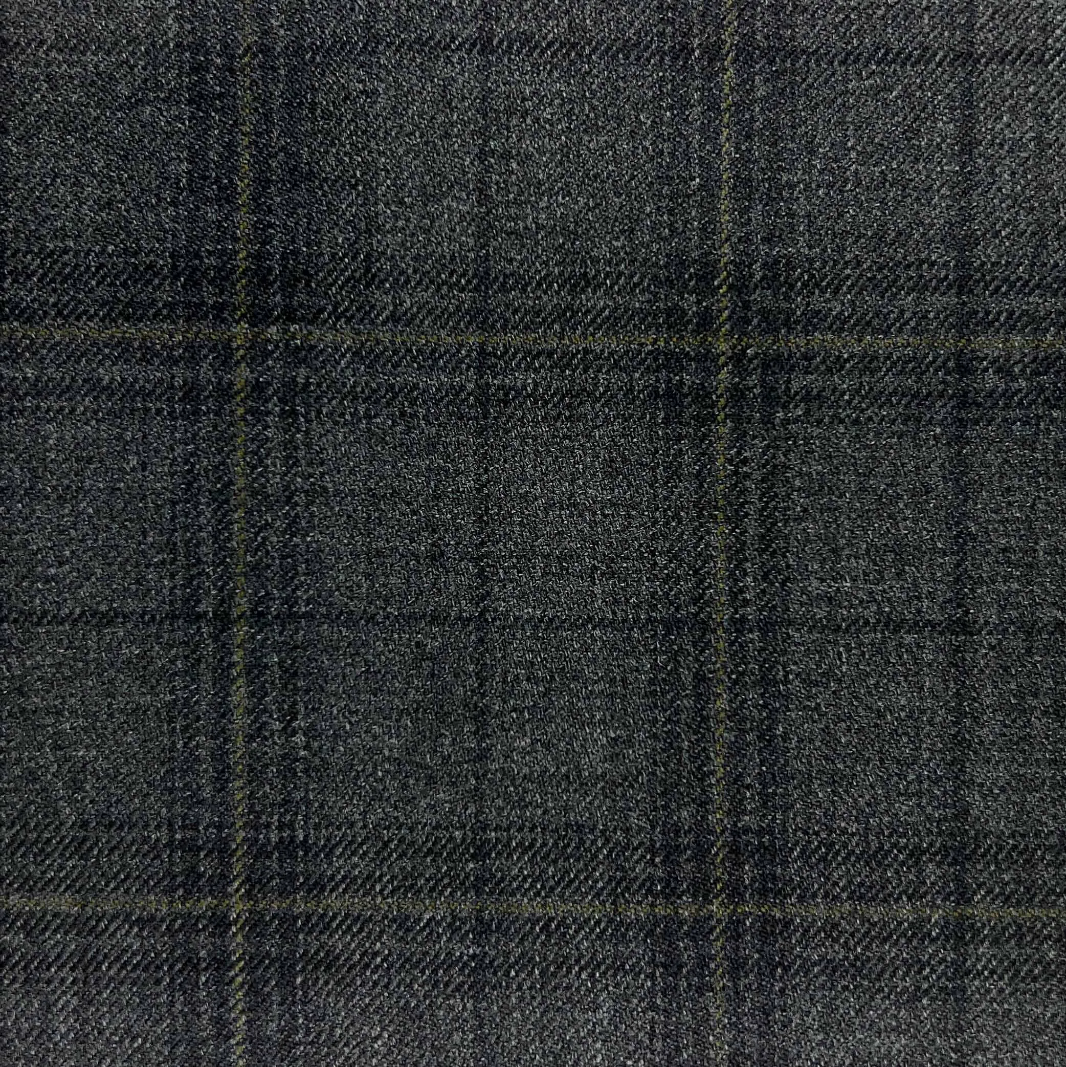 Dark Grey With Olive Green Windowpane