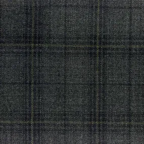 Dark Grey With Olive Green Windowpane